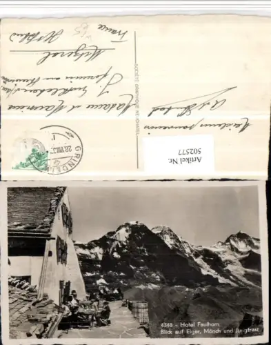 502577,Hotel Faulhorn b. Grindelwald m. Eiger Jungfrau Bergkulisse Kt Bern