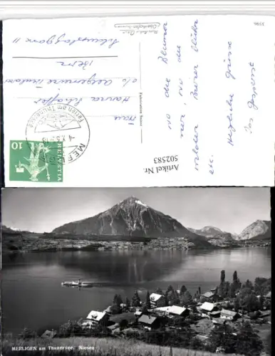 502583,Merligen am Thunersee Teilansicht m. Niesen Bergkulisse Kt Bern