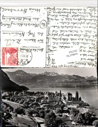 502584,Merligen am Thunersee Totale Bergkulisse Kt Bern