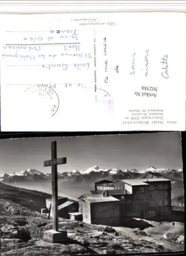 502588,Hotel Wildstrubel Gemmipass b. Lenk Kreuz Bergkulisse Kt Bern