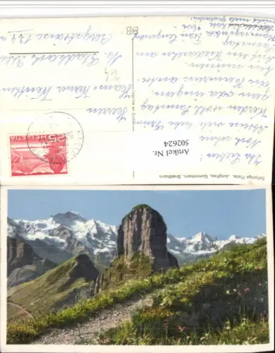 502624,Schynige Platte b. Gündlischwand m. Jungfrau Bergkulisse Kt Bern