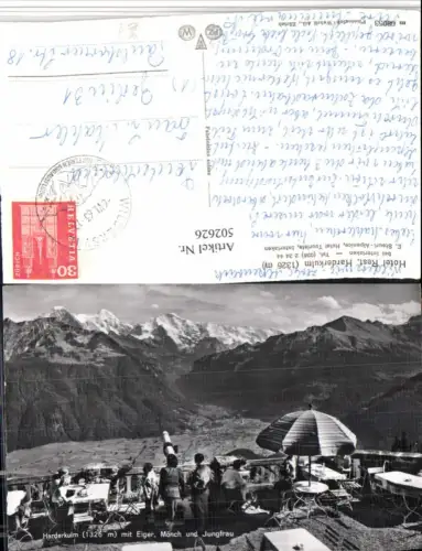 502626,Harderkulm b. Interlaken Terrasse Bergkulisse Kt Bern