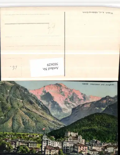 502629,Interlaken Teilansicht m. Jungfrau Bergkulisse Kt Bern