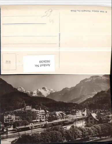 502630,Interlaken Teilansicht Bahnhof Bergkulisse Kt Bern