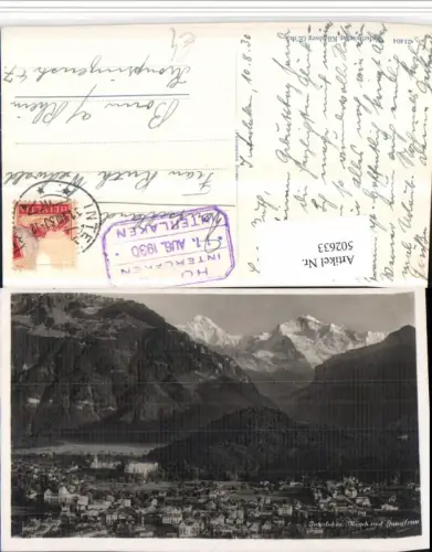 502633,Interlaken Totale m. Mönch Jungfrau Bergkulisse Kt Bern