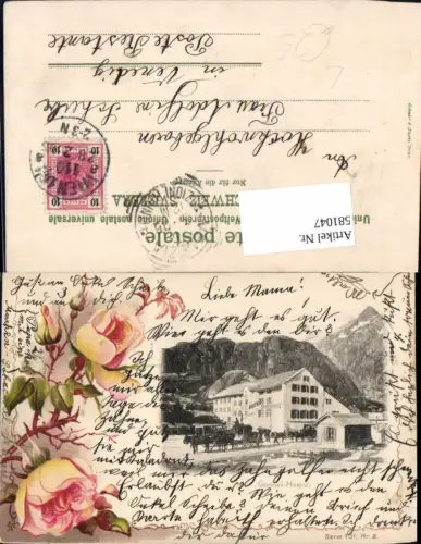 581047,tolle Lithographie Grimsel Hospiz Guttannen Gletsch Innertkirchen Bern Grimselpass