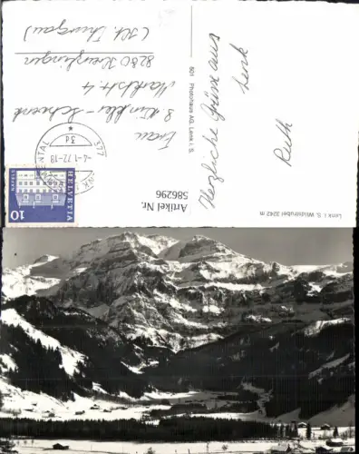 586296,Foto Ak Lenk im Simmental Wildstrubel Winteransicht Switzerland