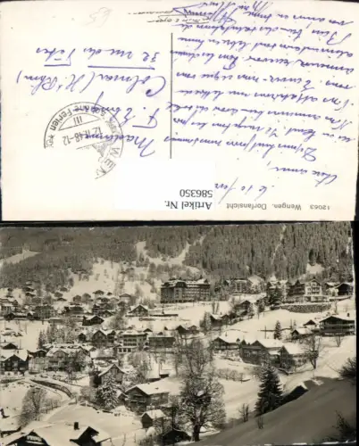 586350,Foto Ak Wengen Dorfansicht Winteransicht Switzerland