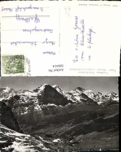 586414,Foto Ak Grindelwald Faulhorn Fiescherhorn Eiger Mönch u. Jungfrau Switzerland