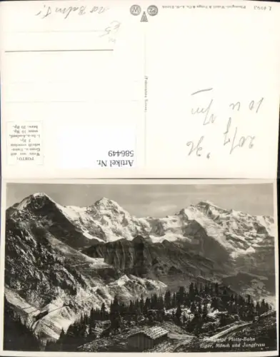 586449,Foto Ak Schynige Platte-Bahn Eiger Mönch u. Jungfrau Wilderswil Switzerland