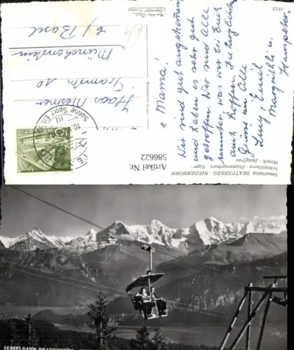 586622,Foto Ak Beatenberg Niederhorn Sesselbahn Schreckhorn Switzerland