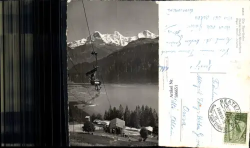 586651,Foto Ak Beatenberg Niederhorn Eiger Mönch u. Jungfrau Sessellift Switzerland
