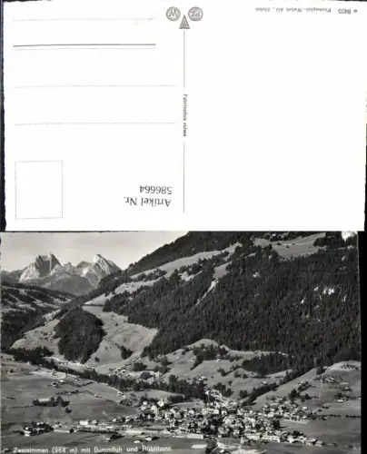 586664,Foto Ak Zweisimmen m. Gummfluh u. Rüblihorn Switzerland