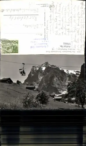 586682,Foto Ak Sesselbahn Grindelwald First m. d. Wetterhorn Switzerland