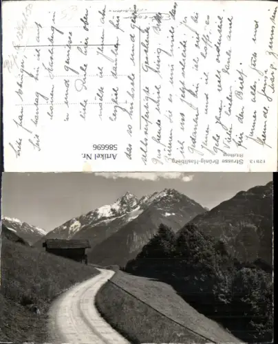 586696,Foto Ak Strasse Brünig Hasliberg Ritzlihorn Switzerland