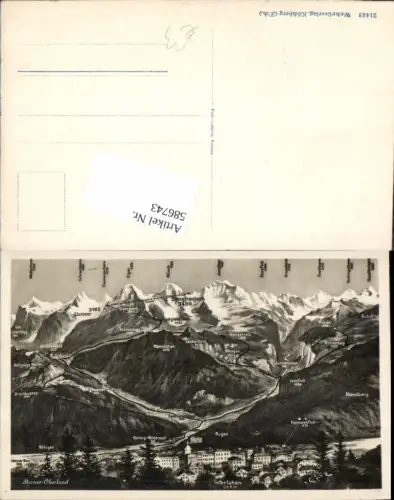 586743,Berner-Oberland Interlaken Gipfelkarte Switzerland