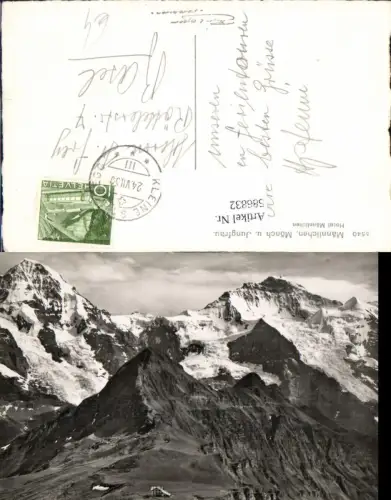 586832,Foto Ak Grindelwald Männlichen Mönch u. Jungfrau Hotel Männlichen Switzerland