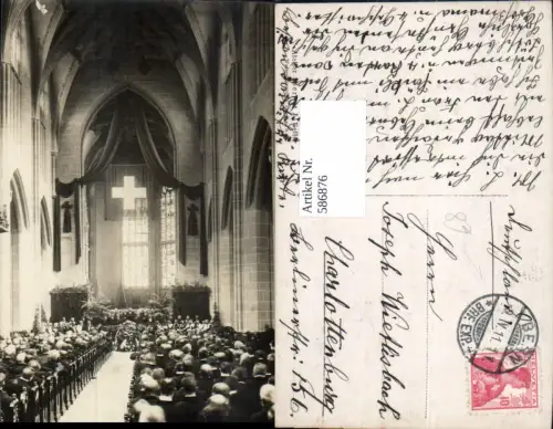 586876,Foto Ak Begräbnis Tod Bern Berne Kirche Innen Switzerland