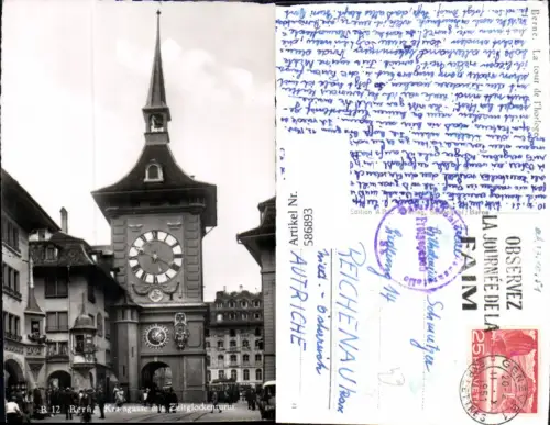 586893,Foto Ak Berne Bern La tour d l horloge Uhr Uhrturm Stempel Freigegeben Österr. Zensurstelle Switzerland