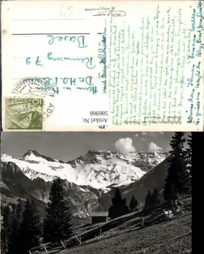 586966,Foto Ak Adelboden Blick v. Hörnliweg Steghorn u. Wildstrubel Switzerland