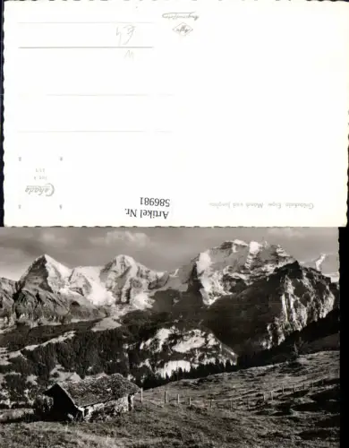 586981,Foto Ak Grütschalp Eiger Mönch u. Jungfrau Lauterbrunnen Mürren Switzerland