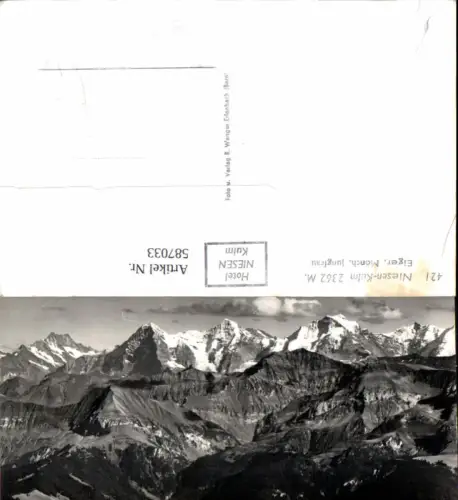587033,Foto Ak Niesen-Kulm Eiger Mönch u. Jungfrau Reichenbach im Kandertal Switzerland