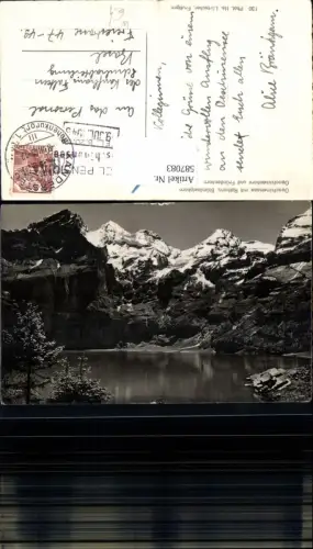 587083,Foto Ak Kandersteg Oeschinensee m. Rothorn Blümlisalphorn Switzerland
