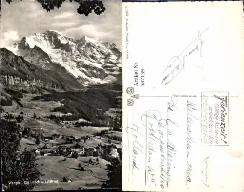587139,Foto Ak Wengen Die Jungfrau Switzerland