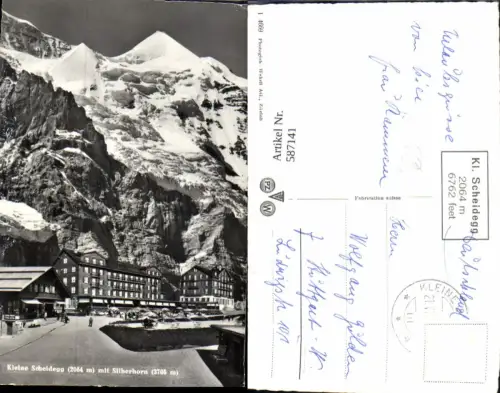 587141,Foto Ak Kleine Scheidegg m. Silberhorn Grindelwald Lauterbrunnen Switzerland