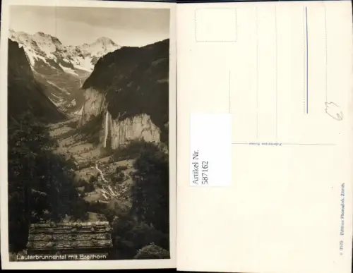 587162,Lauterbrunnental m. Breithorn Wasserfall Lauterbrunnen Switzerland