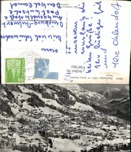587303,Foto Ak Adelboden Berner Oberland Niesen Winter Switzerland