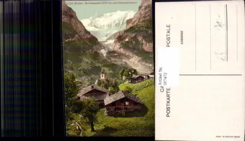 587472,Kirche Grindelwald u. Viescherhörner Switzerland