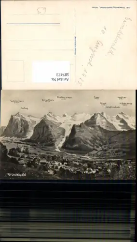 587473,Grindelwald Ansicht m. Gipfelkarte Switzerland