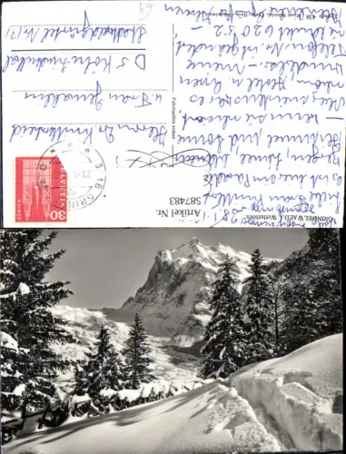 587483,Foto Ak Grindelwald Wetterhorn i. Winter Switzerland