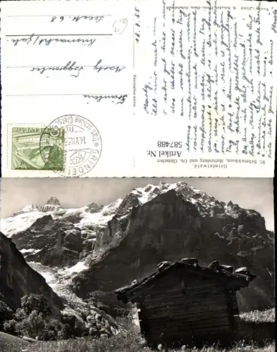 587488,Foto Ak Grindelwald Kl. Schreckhorn Mettenberg u. Ob. Gletscher Switzerland