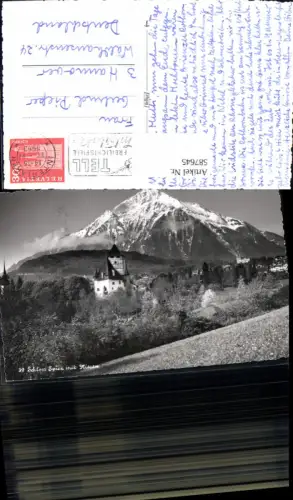 587645,Foto Ak Schloss Spiez m. Niesen Switzerland
