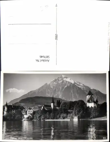 587646,Foto Ak Spiez m. Niesen Switzerland