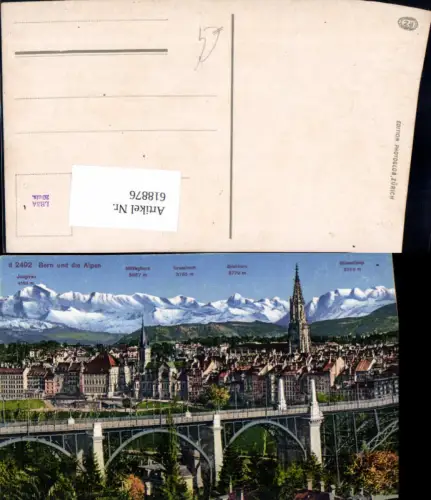 618876,Bern u. d. Alpen Gipfelkarte Brücke