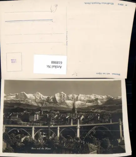 618988,Foto Ak Berne Bern et les Alpen