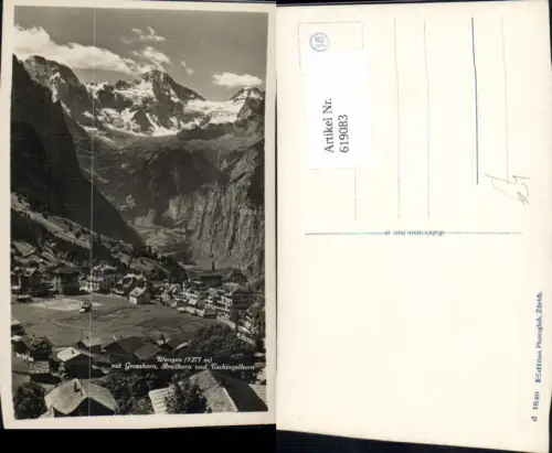 619083,Foto Ak Wengen m. Grosshorn Breithorn u. Tschingelhorn