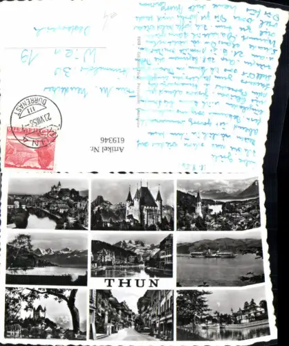619346,Mehrbild Ak Thun Ansichten Schiff Dampfer Schloss