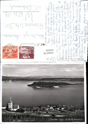 619349,Foto Ak Gleresse et Ile de St Pierre Ligerz m. St Peterinsel