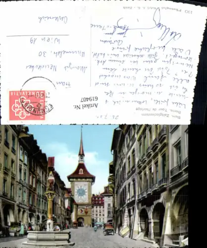 619407,Foto Ak Bern Zeitglockenturm Berne Tour de l horloge Uhr Uhrturm