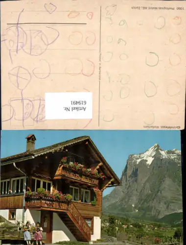 619491,Grindelwald Wetterhorn Bauernhaus Kinder i. Tracht