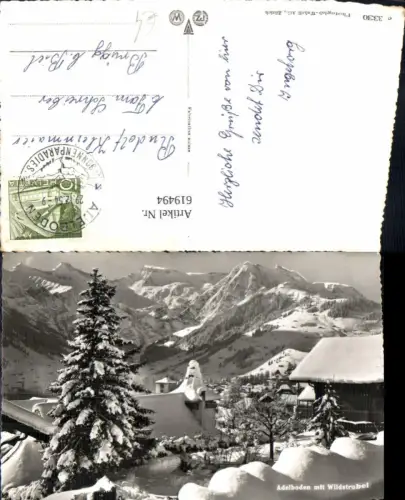 619494,Foto Ak Adelboden m. Wildstrubel Winteransicht