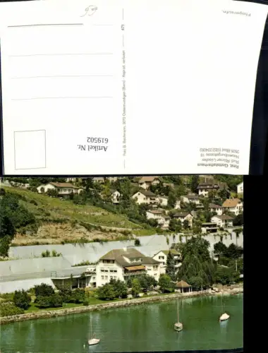 619502,Biel Bienne Restaurant Gottstatterhaus Ansicht v. Wasser Segelboote Boote
