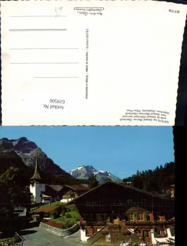 619506,Gsteig b. Gstaad Berner Oberland Ansicht m. Kirche