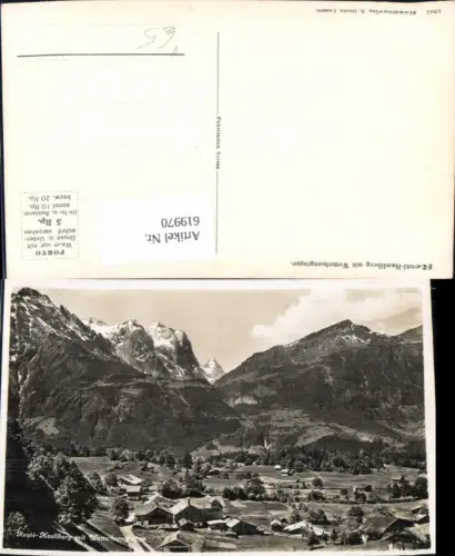 619970,Foto Ak Reuti-Hasliberg m. Wetterhorngruppe pub E. Goetz 1207