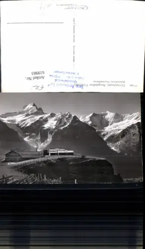 619983,Foto Ak Grindelwald Bergstation Firstbahn Schreckhorn u. Fiescherhörner