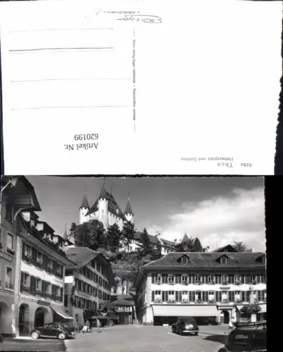 620199,Foto Ak Thun Rathausplatz u. Schloss